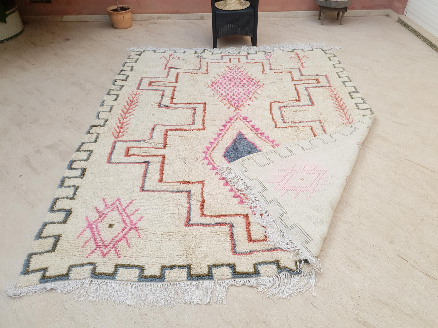 Gorgeous Moroccan Rug 8.3x10.3 Finest Soft Moroccan Rug by ME, Berber Azilal Rug, beni ourain rug, Nursery rug