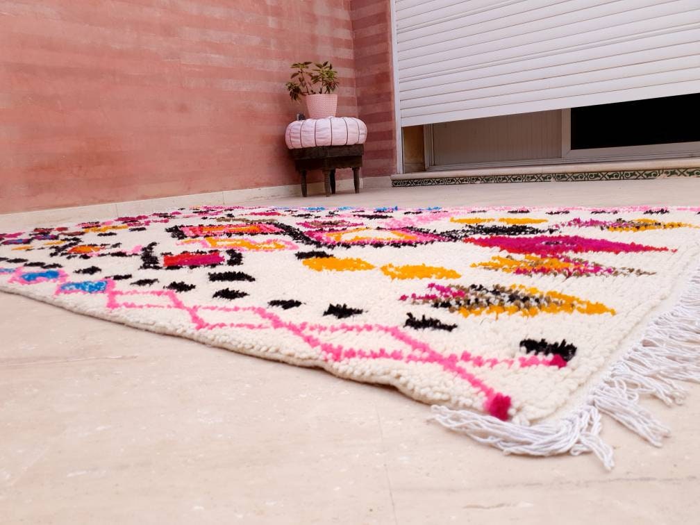 Fine Moroccan rug, Soft Original Artist rug BY ME, Azilal rug Designer rug Berber colorful rug morrocan rug Bedroom rug living room rug