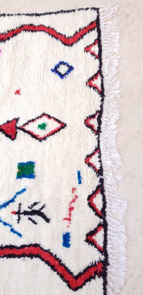 Moroccan rug soft Azilal rug 4.6x7.2 most authentic berber morrocan rug, "Fati Flower" bedroom rug living room rug nursery rug boho rug