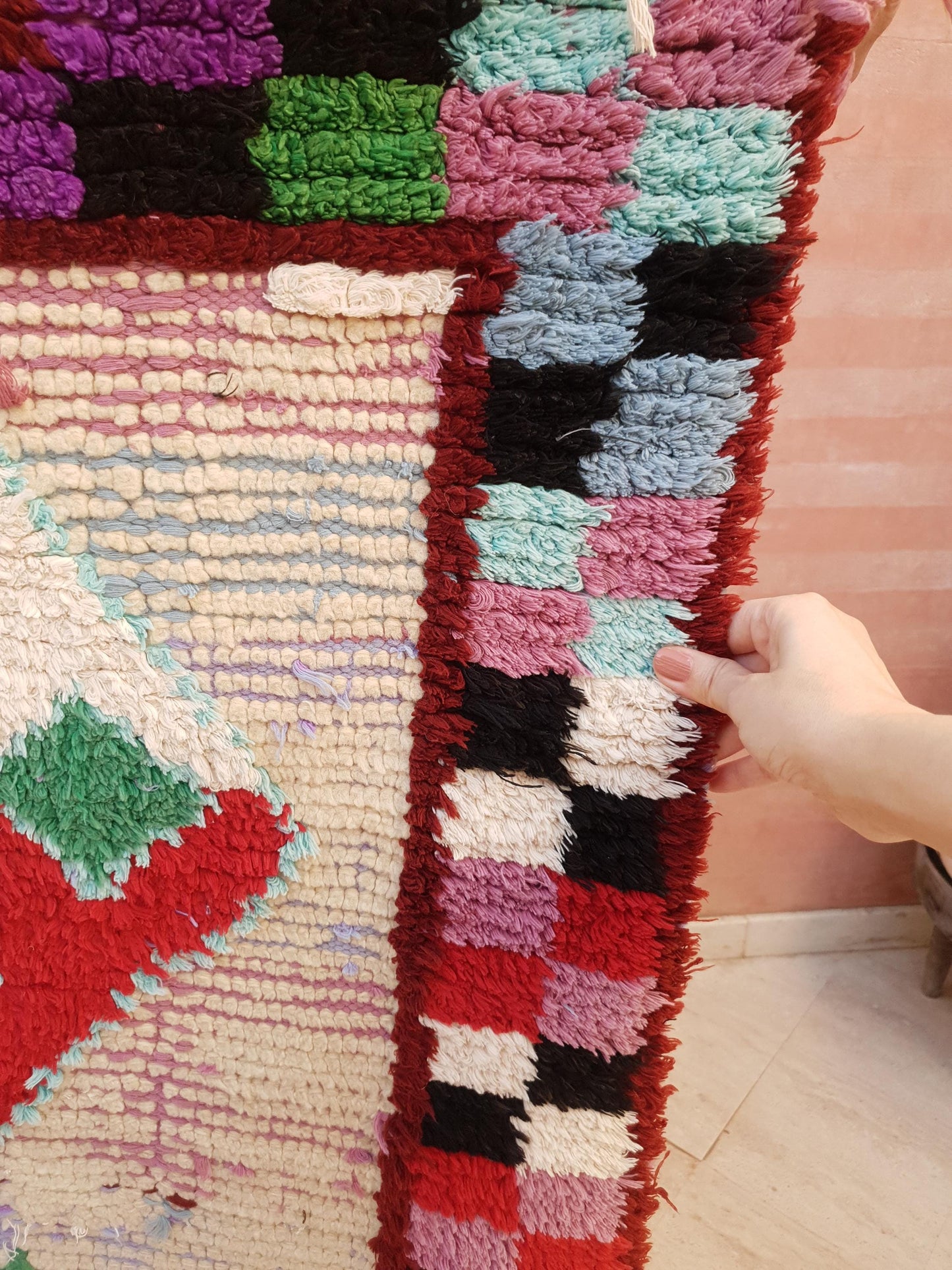 Vintage Moroccan Rug, 3.3x7.6 gray runner rug morrocan rug beni ourain rug, grey boujaad rug bedroom rug living room rug boucherouite rug