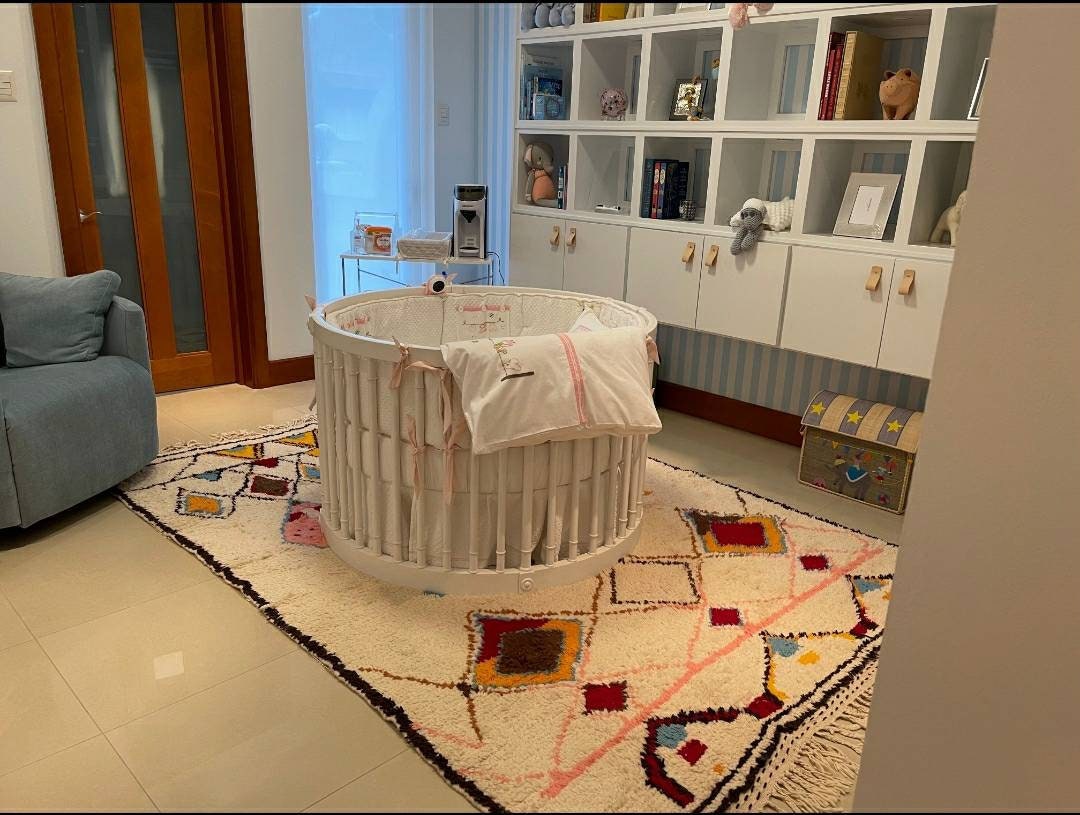 Gorgeous Moroccan Rug 5.8×9.3 Soft Designer by ME Berber Azilal Rug, beni ourain rug, Authentic rug Nursery rug bedroom rug  living room rug