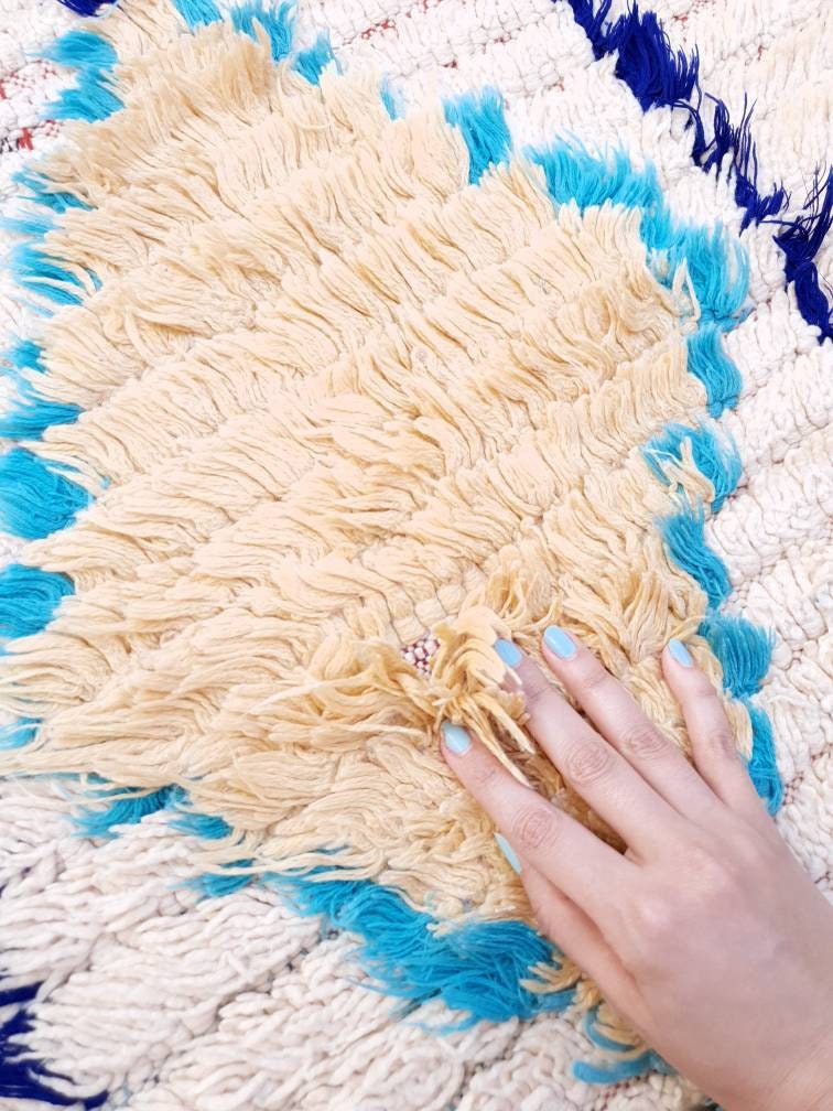 Vintage Moroccan rug 2.3x7.5 Unique Lovely hallway rug, beige runner rug, boujaad rug, boucherouite rug, morocco rug