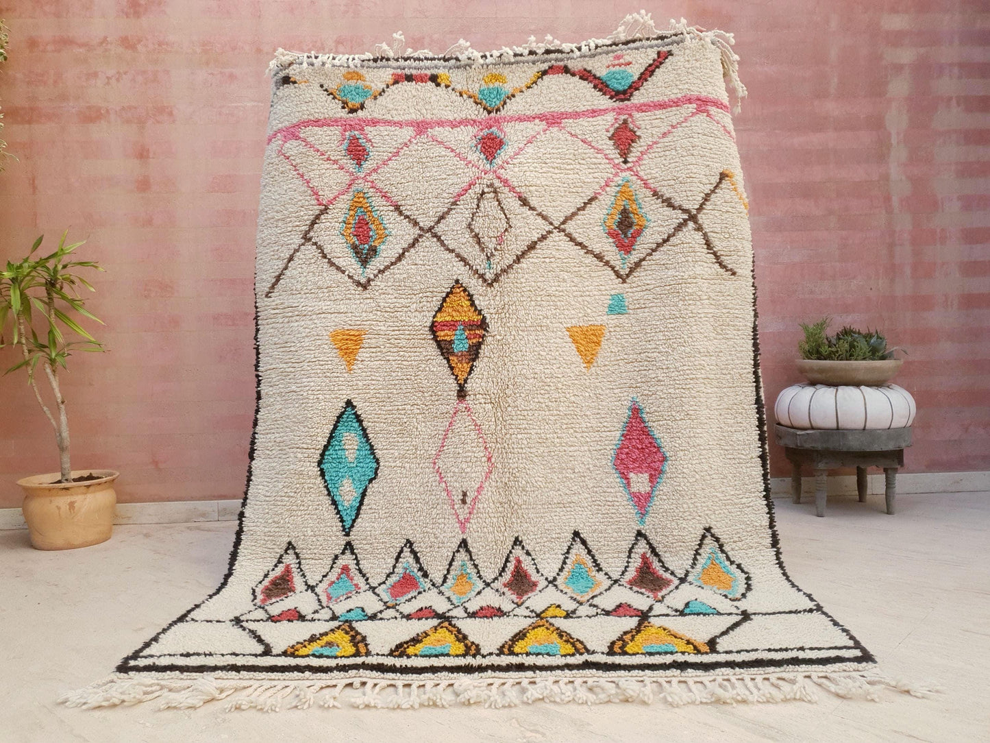 Gorgeous Moroccan Rug Finest Soft Moroccan Rug by ME 5.3x7.3 Berber Azilal Rug, beni ourain rug, Nursery rug