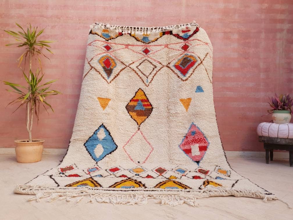 50% OFF CLOSING SALE Finest Moroccan Rug, Soft Designer by Me 6.3x9.2 Berber Azilal Rug, beni ourain rug, Nursery rug bedroom rug
