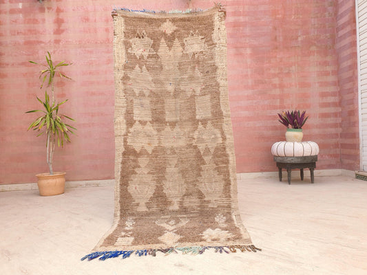 Vintage Morrocan rug, boujaad rug 3x7.1 beige Moroccan rug "Rosa Parks" Unique boujad rug blush bedroom rug morocco rug