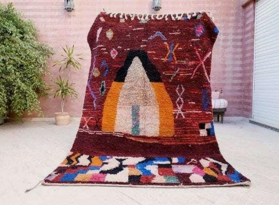 50% OFF CLOSING SALE Gorgeous Moroccan Rug "Refuge" 5.7x8.4 Boujaad rug  Handmade Berber Rug, beni ourain rug Super Pretty Wool rug