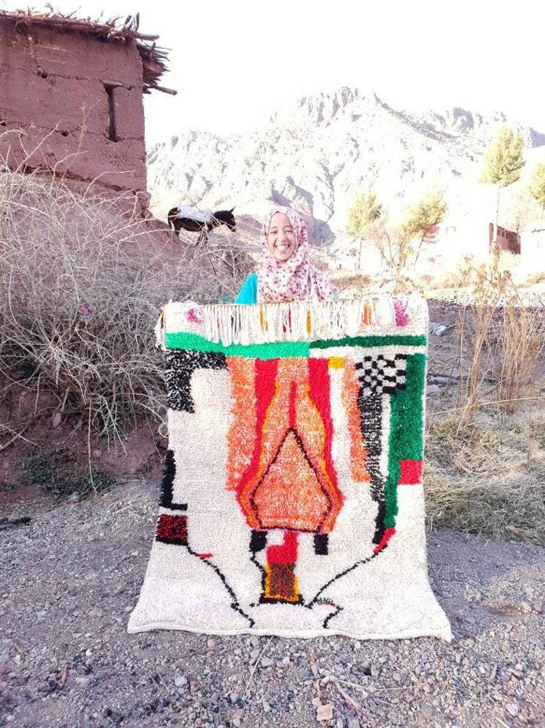 Softest Moroccan rug, Designer Azilal rug Amazing Authentic Berber morrocan rug Colorful rug bedroom rug nursery rug