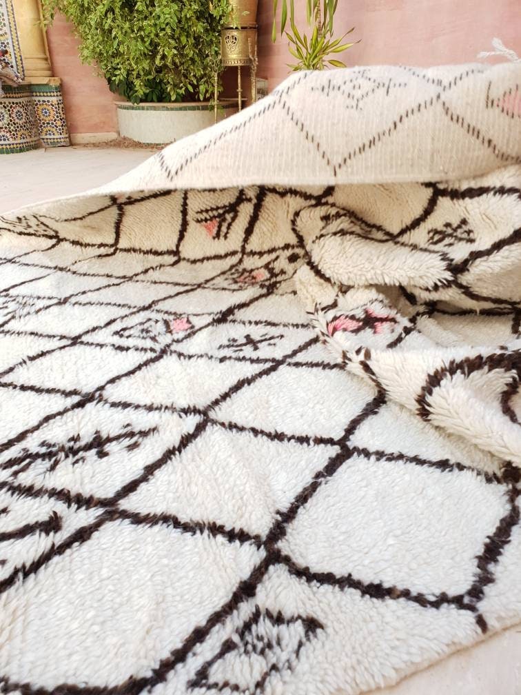 Unique Morrocan Rug 6.1x10 by Me, fine wool rug Moroccan Artist rug bedroom rug living room rug, finest wool rug beni ourain rug, azilal rug