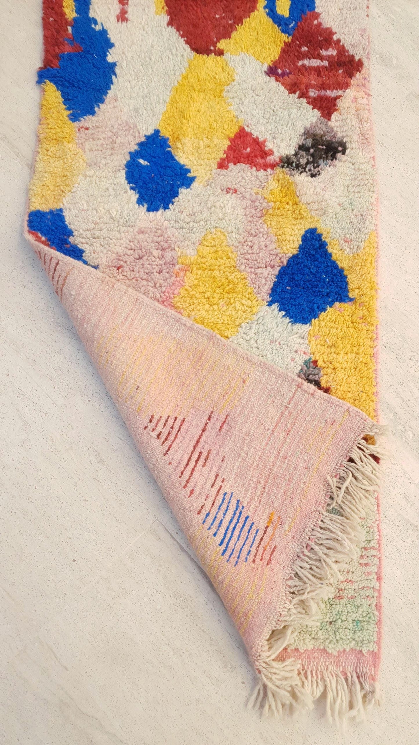 50% OFF CLOSING SALE Gorgeous Moroccan Rug 2.5x10  Unique Boujaad runner rug, Colorful Artistic rug, Abstract Wool Hallway rug