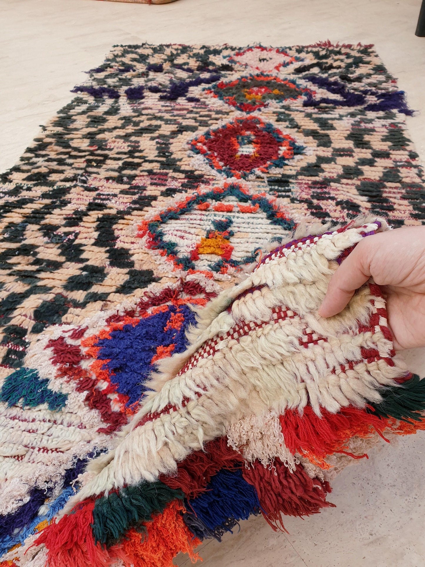 50% OFF CLOSING SALE Vintage Moroccan rug 3.8x7.6 "Sahara" Unique Boujaad Rug Collector vintage boujad rug beni ourain rug