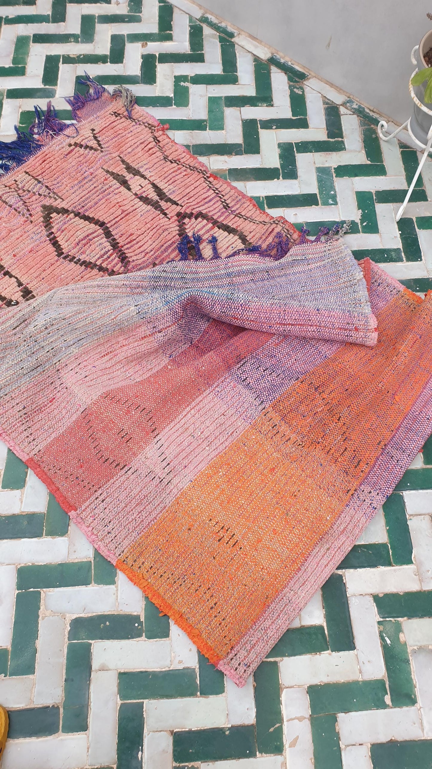 Beautiful  Peach runner rug geometric tribal rug