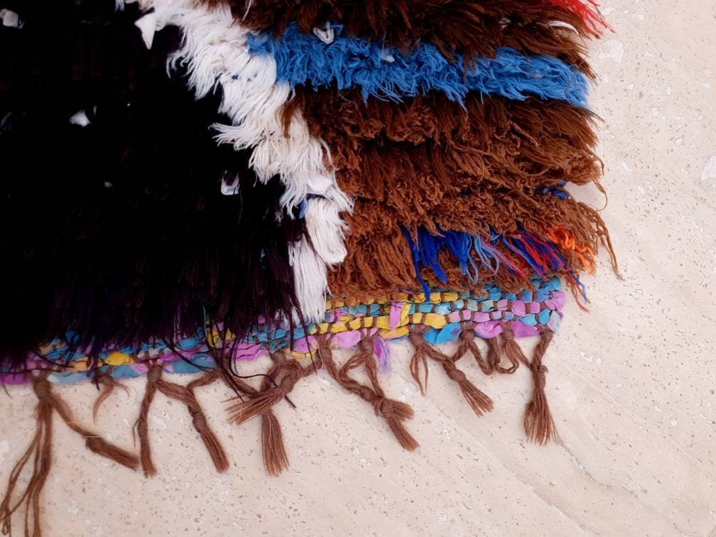 Vintage Moroccan Rug 1.7x6.1 Super Pretty Runner Rug Abstract Boujaad Rug | Berber Boucherouite Hallway Rug|