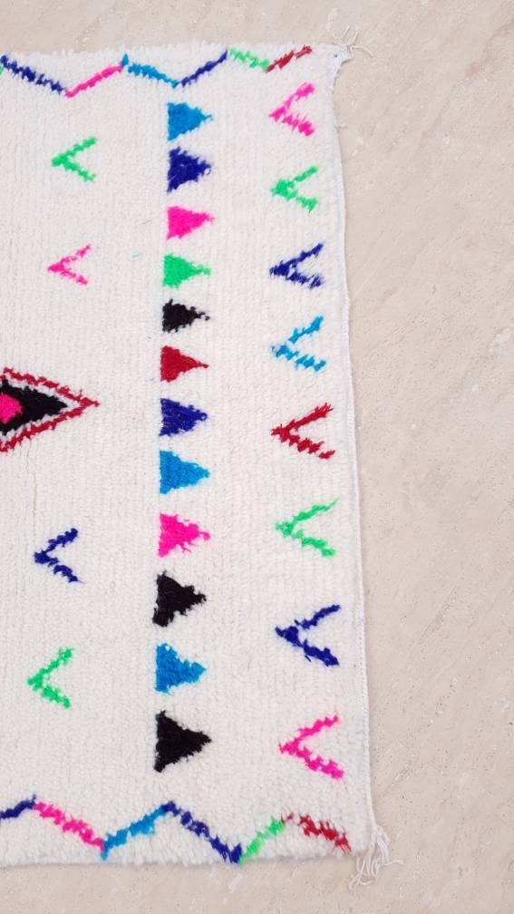 Moroccan rug, Azilal rug "Candy Castle" Colorful Rug Berber wool rug, bedroom rug living room rug nursery bedside children rug