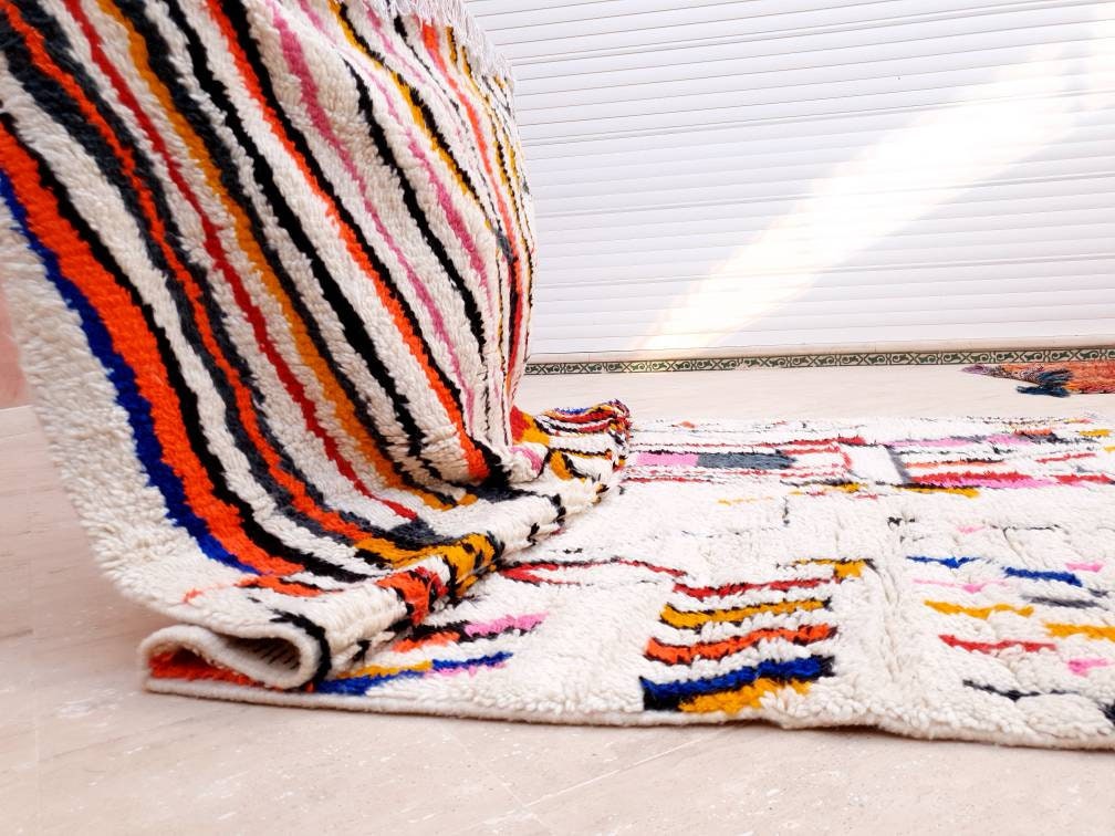 Fine Moroccan Rug 5.5x9 Soft Designer by ME Berber Azilal Rug, beni ourain rug, Authentic rug Nursery rug bedroom rug  living room rug