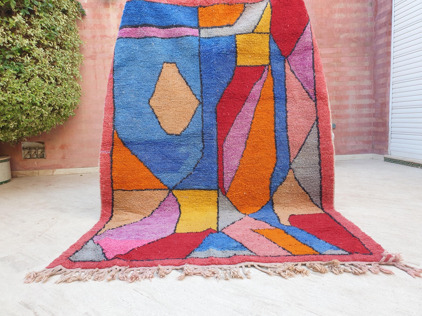 Gorgeous Colorful Moroccan Rug 5.8x8.5 Abstract Art Deco Unique Wool Carpet, Morocco Boujaad Rug