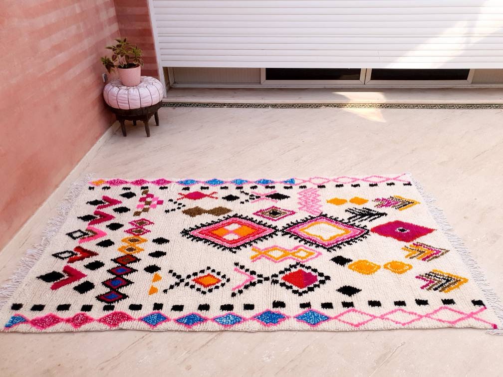 Fine Moroccan rug, Soft Original Artist rug BY ME, Azilal rug Designer rug Berber colorful rug morrocan rug Bedroom rug living room rug