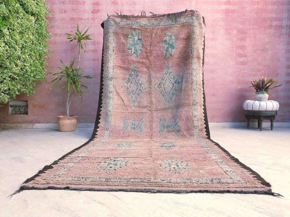 50% OFF CLOSING SALE Gorgeous Vintage Moroccan Rug 5.2x11.3 marvelous pastels beige teal rug Boujaad rug large berber peach boujad rug