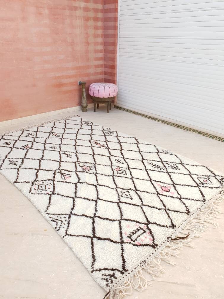 Unique Morrocan Rug 6.1x10 by Me, fine wool rug Moroccan Artist rug bedroom rug living room rug, finest wool rug beni ourain rug, azilal rug