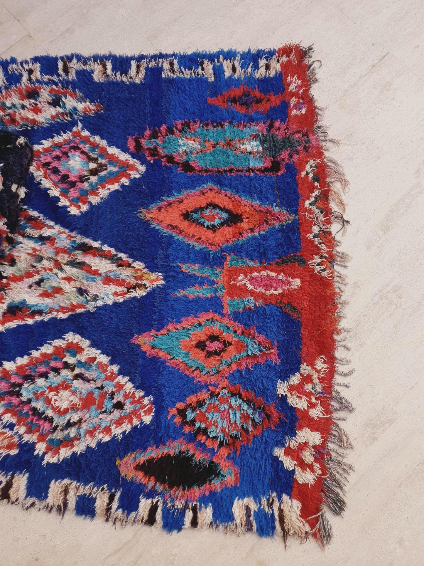 50% OFF CLOSING SALE Majestic Vintage Moroccan rug 5.2x8 "Blue Orchid" Unique Stunning blue Azilal Berber rug, boujaad rug boucherouite rug