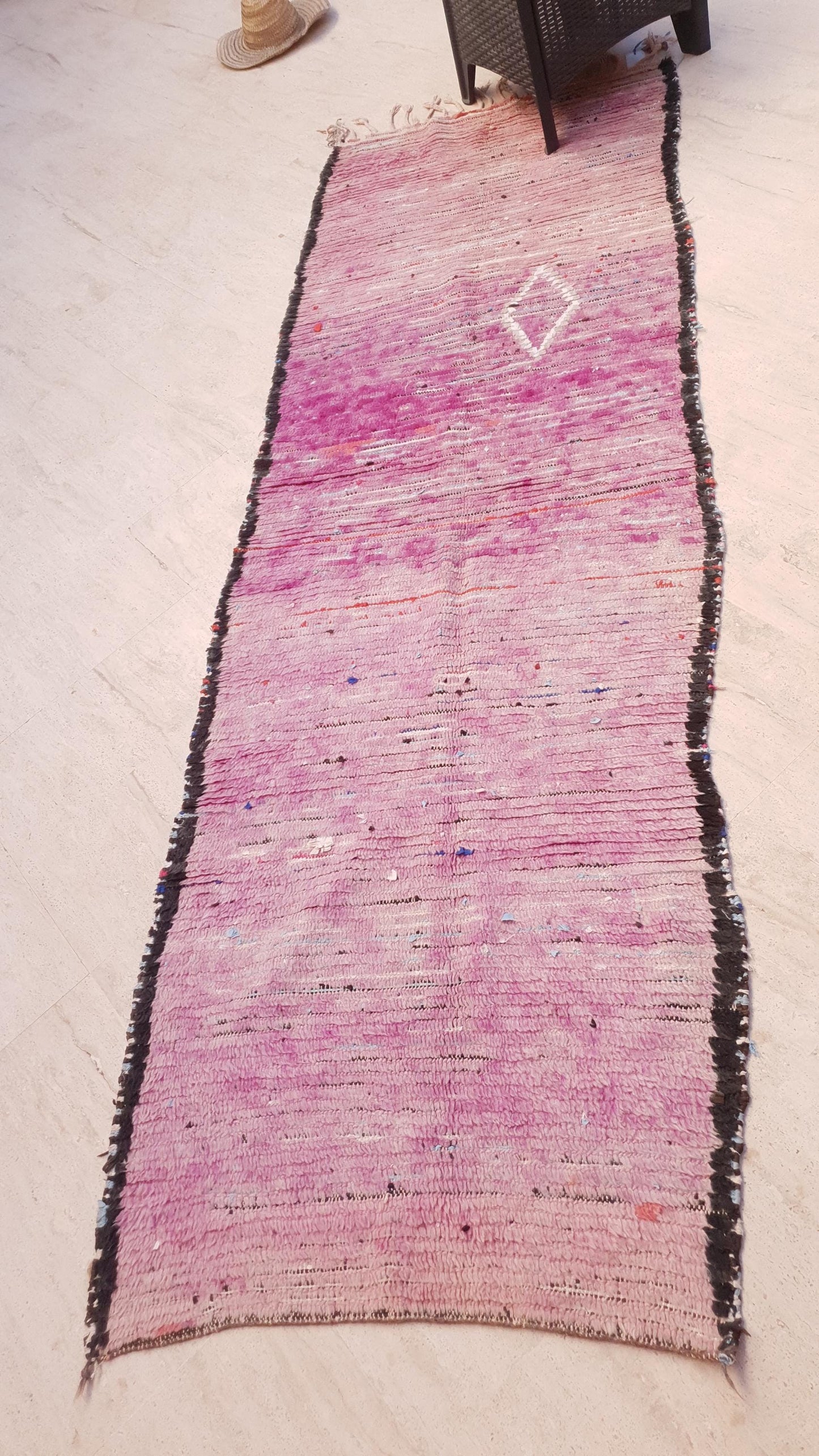 50% OFF CLOSING SALE Vintage Moroccan Runner Rug 3.2x10  Gorgeous Boujaad Rug "Purple Dream" Runner rug Blush mauve Lavender rug