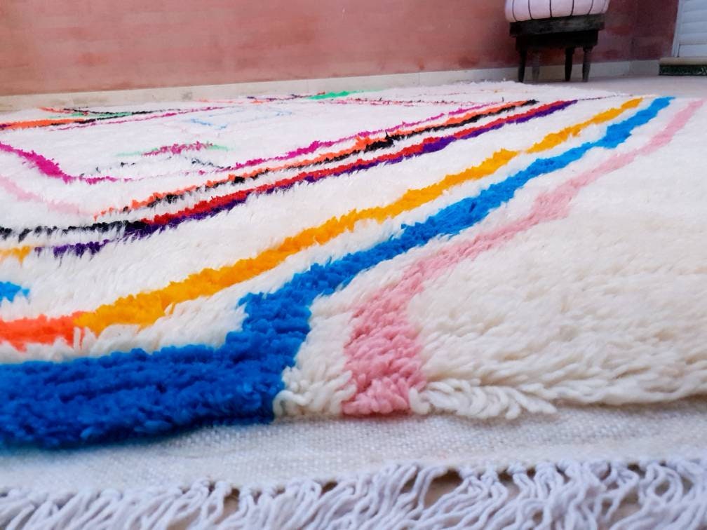 Softest Moroccan rug, 8.3x10 Gorgeous Large Azilal rug Authentic Berber morrocan rug Colorful rug bedroom rug