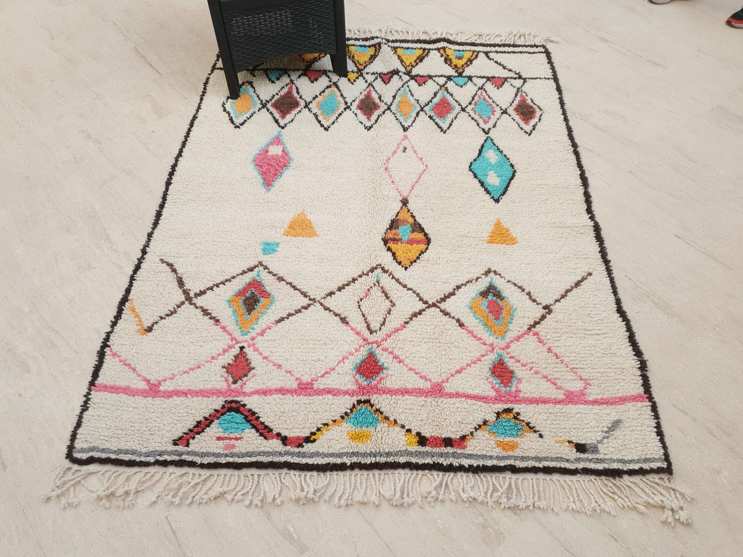 Gorgeous Moroccan Rug Finest Soft Moroccan Rug by ME 5.3x7.3 Berber Azilal Rug, beni ourain rug, Nursery rug