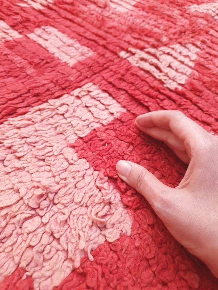 50% OFF CLOSING SALE Vintage Moroccan rug 4x7.5 Stunning Blush Red Boujaad rug | Blush Abstract rug | bedroom  handmade wool rug