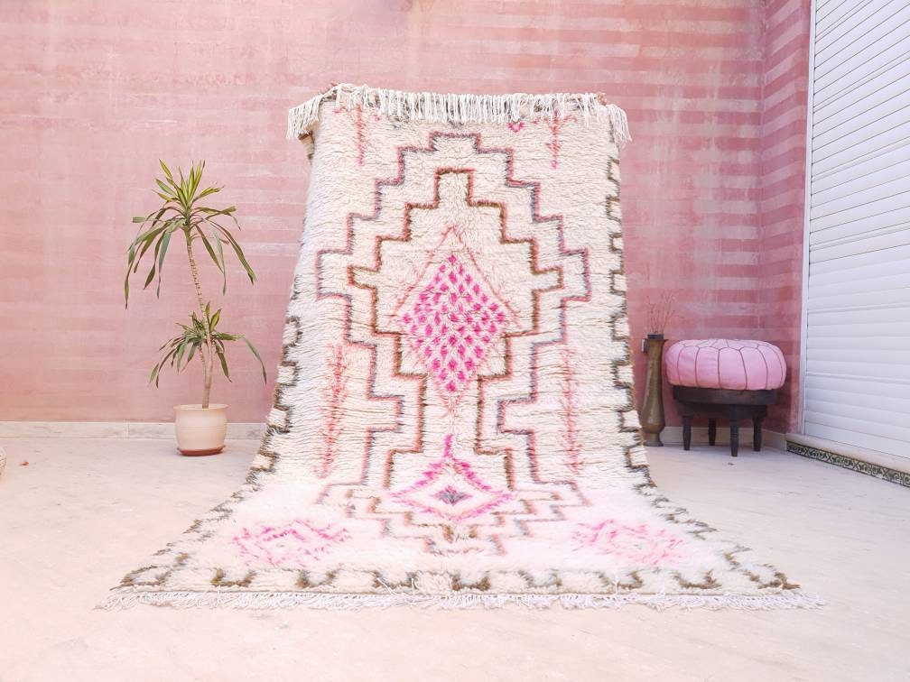 Finest Moroccan rug 5x8 Azilal Rug by Me Pink rug, Pastels Designer rug Authentic High Atlas Rug bedroom rug living room rug nursery rug 5x8