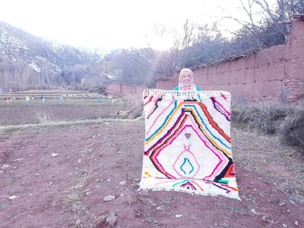 Softest Moroccan rug, Designer Azilal rug Amazing Authentic Berber morrocan rug Colorful rug bedroom rug nursery rug