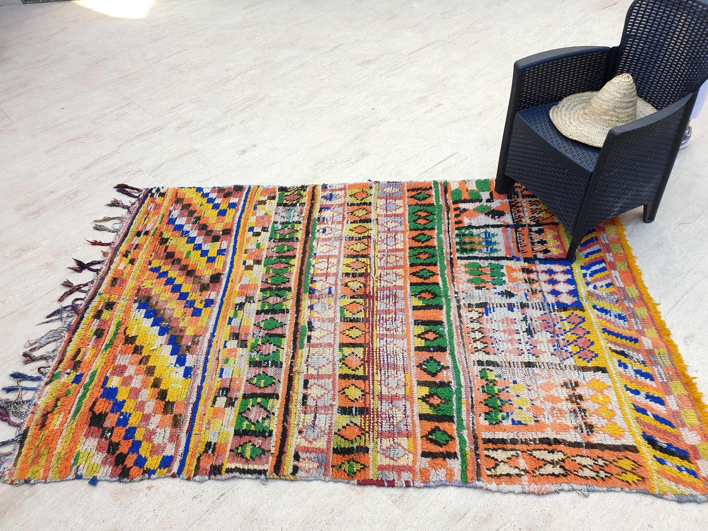 50% OFF CLOSING SALE Vintage Moroccan Rug 5x7.5 Gorgeous Midcentuy Rug | Vintage Boujaad Rug | Boujad Rug | Bedroom rug