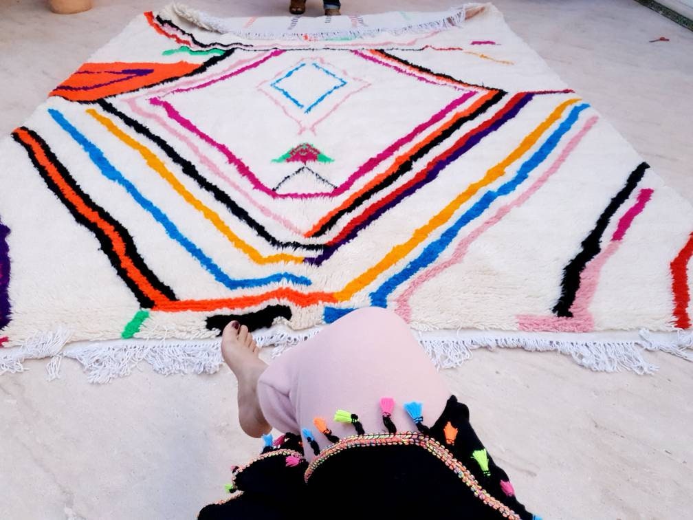 Softest Moroccan rug, 8.3x10 Gorgeous Large Azilal rug Authentic Berber morrocan rug Colorful rug bedroom rug