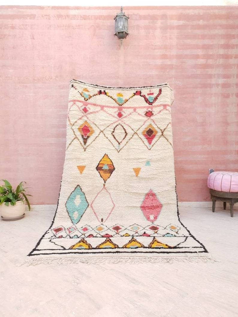 Softest Moroccan rug,Fine  Designer Azilal rug Amazing Authentic Berber morrocan rug Colorful rug bedroom rug nursery rug