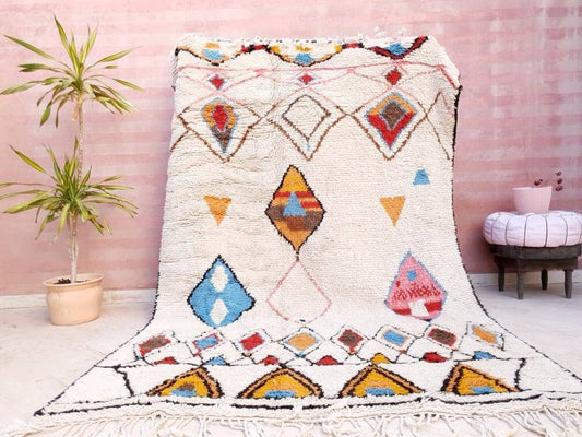 50% OFF CLEARANCE SALE Fine Moroccan Rug 6.1x9.1 by Me, designer Soft Berber Azilal Rug, Large Wool Rug, Nursery rug, living room rug