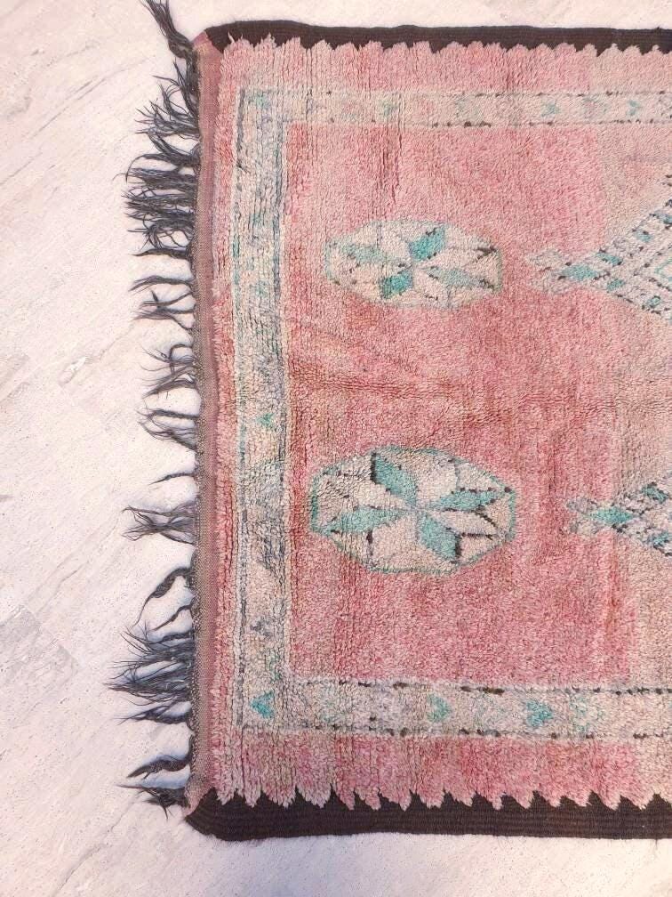 50% OFF CLOSING SALE Gorgeous Vintage Moroccan Rug 5.2x11.3 marvelous pastels beige teal rug Boujaad rug large berber peach boujad rug