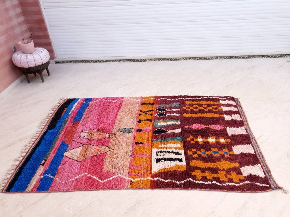 50% OFF CLOSING SALE Gorgeous Moroccan Rug "Sunset in Paradise" 5.4x8.5 Boujaad rug  bedroom rug beni ourain rug Super Pretty Colorful Rug