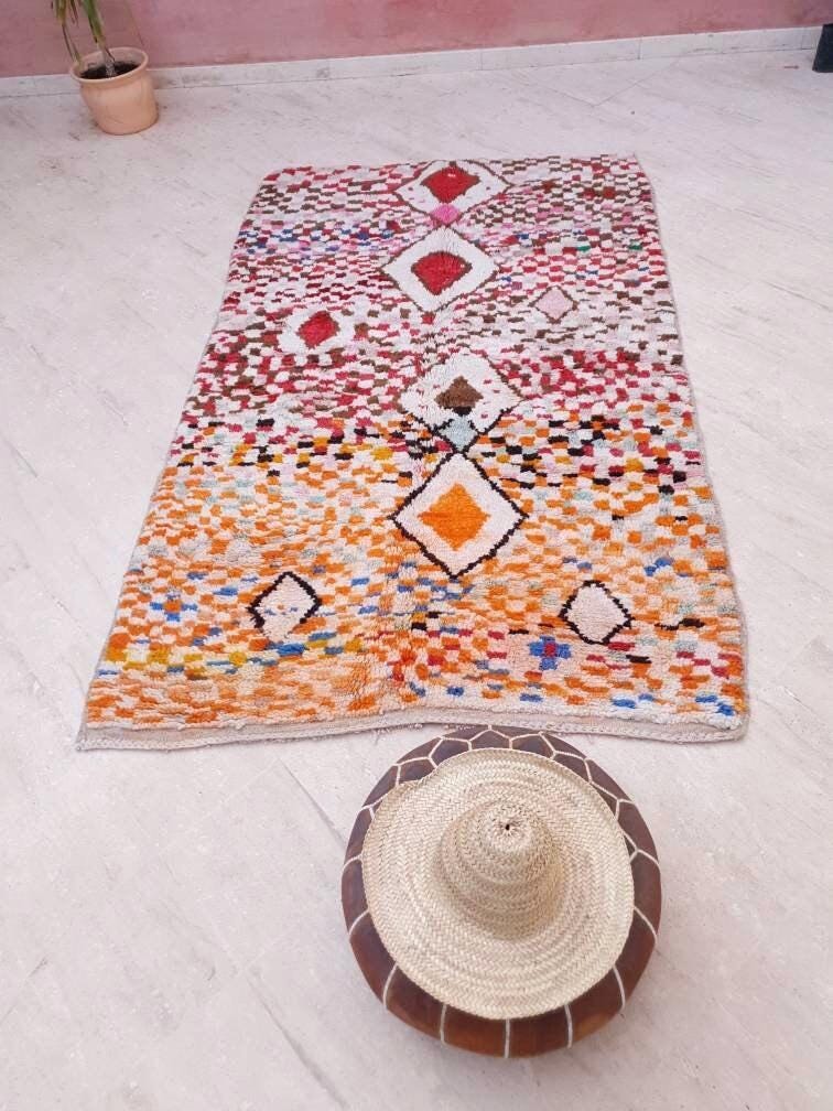 50% OFF CLOSING SALE Vintage Moroccan rug 5x8 boujaad rug gorgeous authentic Berber beige living room rug bedroom rug beni ourain rug