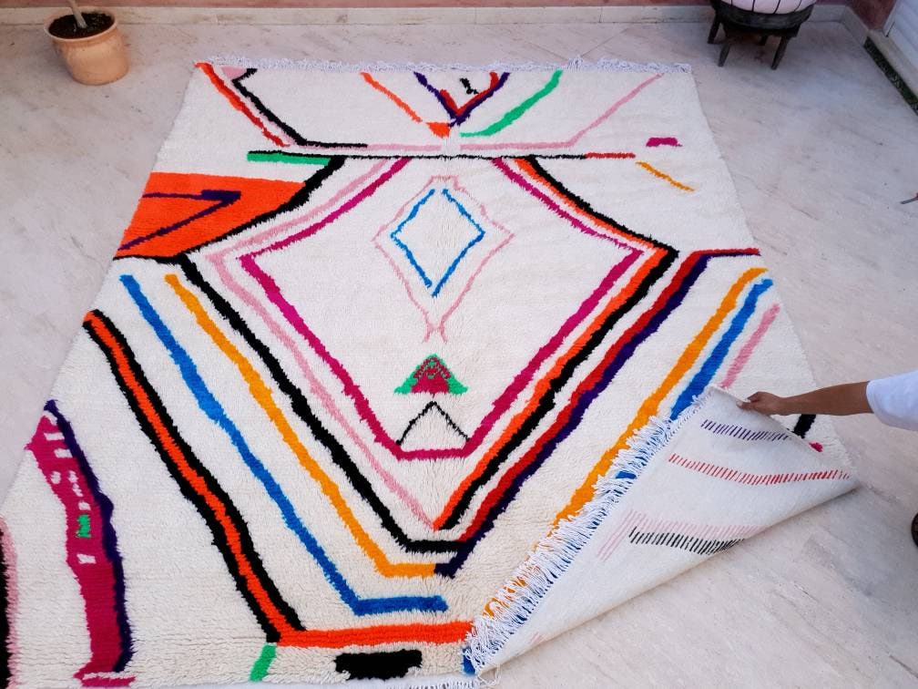 Softest Moroccan rug, 8.3x10 Gorgeous Large Azilal rug Authentic Berber morrocan rug Colorful rug bedroom rug