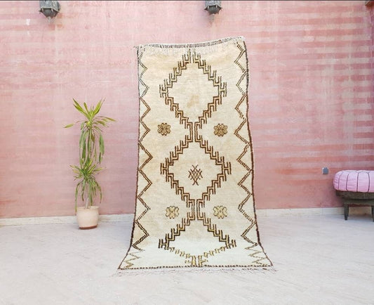 50% OFF CLOSING SALE Vintage morrocan Rug, unique beige Brown yellow Azilal rug, berber rug beni ourain rug boujad rug