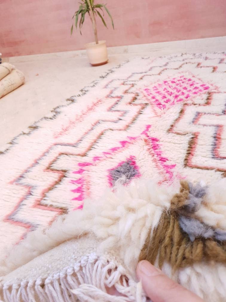 Finest Moroccan rug 5x8 Azilal Rug by Me Pink rug, Pastels Designer rug Authentic High Atlas Rug bedroom rug living room rug nursery rug 5x8