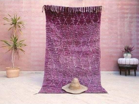 50% OFF CLOSING SALE Vintage Moroccan Rug 3.5x6.2 Gorgeous Purple Boujaad rug, Tribal rug, Unique rug,  purple wool rug boujaad Wool rug