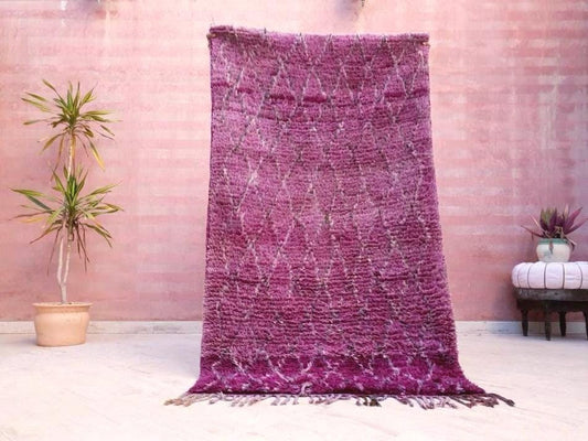 50% OFF CLOSING SALE Vintage Moroccan Rug 3.5x6.2 Gorgeous Purple Boujaad rug, Tribal rug, Unique rug,  purple wool rug boujaad Wool rug