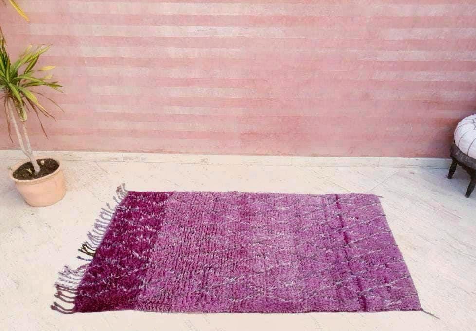 50% OFF CLOSING SALE Vintage Moroccan Rug 3.5x6.2 Gorgeous Purple Boujaad rug, Tribal rug, Unique rug,  purple wool rug boujaad Wool rug