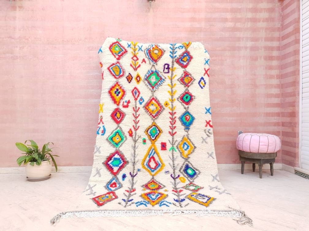 Moroccan rug, 5x8.5 "Fine Azilal Rug "Oil Painting" Artist rug, designer rug berber colorful rug morrocan rug bedroom rug