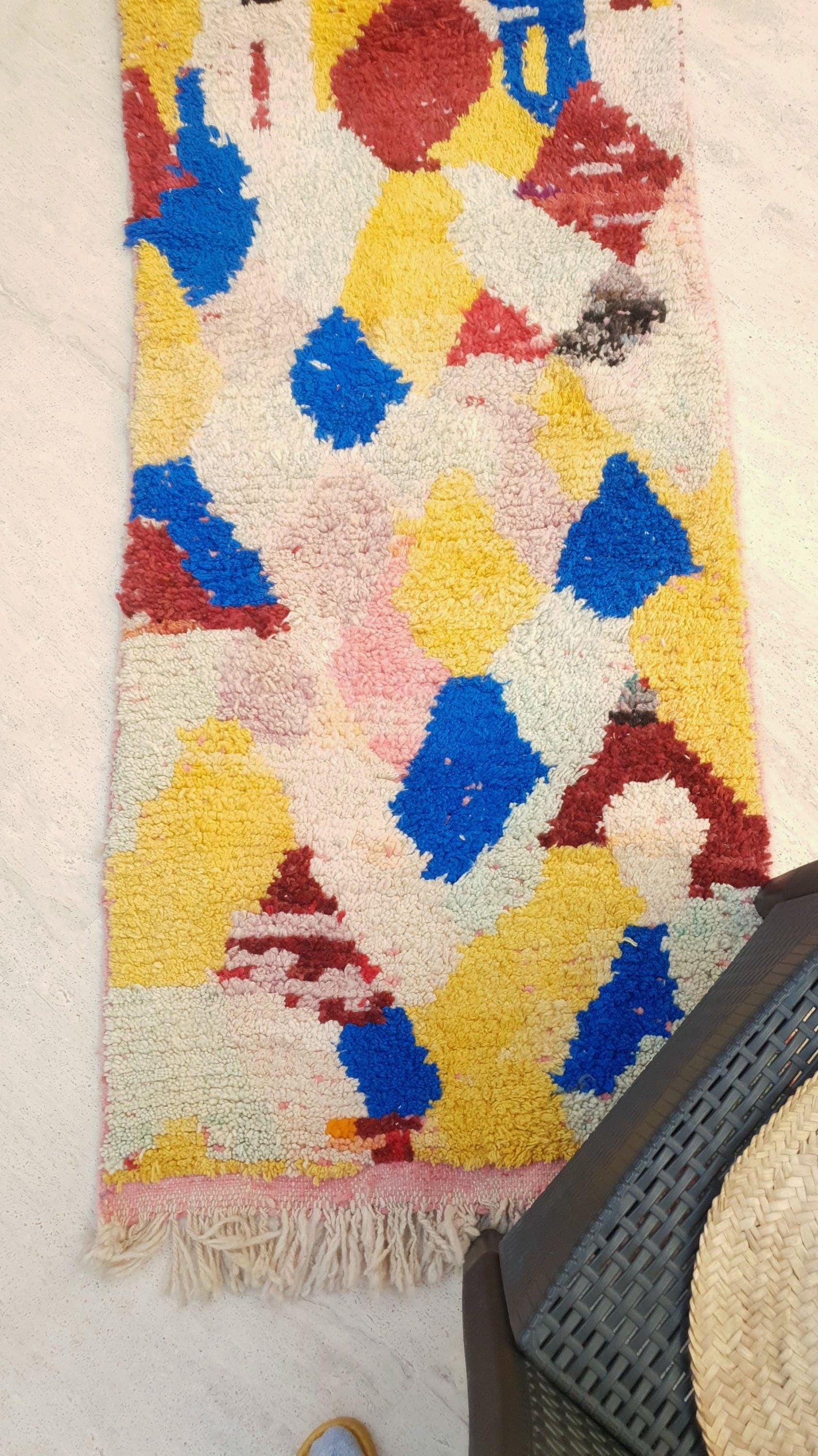 50% OFF CLOSING SALE Gorgeous Moroccan Rug 2.5x10  Unique Boujaad runner rug, Colorful Artistic rug, Abstract Wool Hallway rug