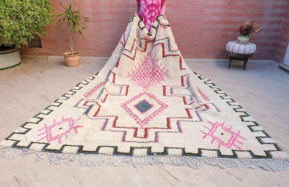Stunning Moroccan Rug 8.6x10.1 Softest  Azilal Rug, By Me Authentic Atlas Wool Rug, arge berber Pink bedroom rug