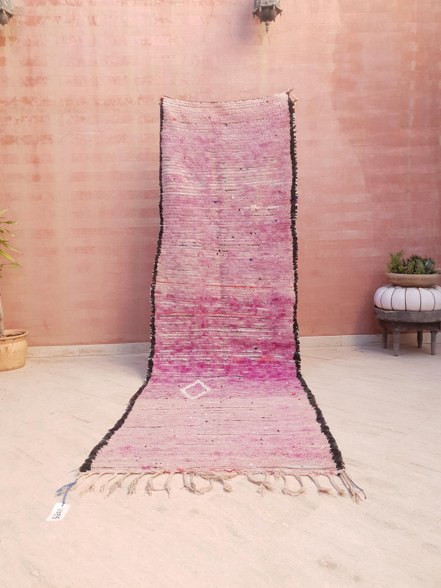 50% OFF CLOSING SALE Vintage Moroccan Runner Rug 3.2x10  Gorgeous Boujaad Rug "Purple Dream" Runner rug Blush mauve Lavender rug