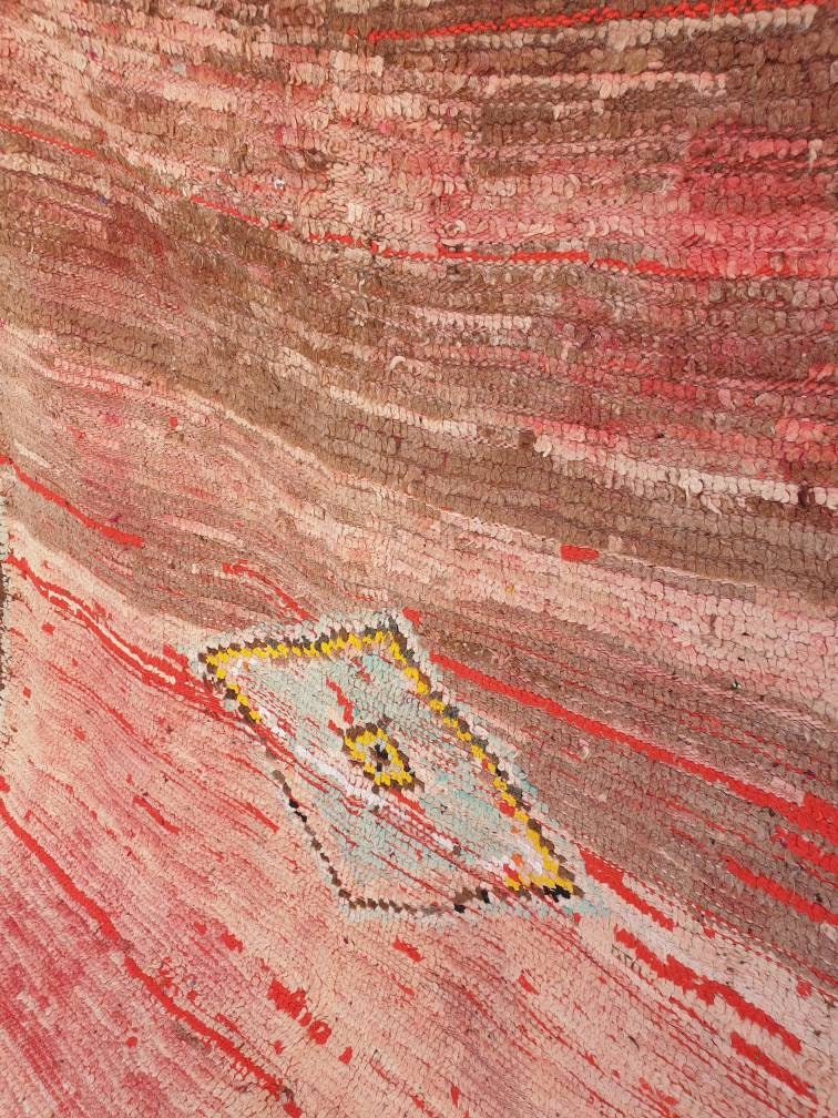 Vintage Moroccan Rug 5.3x10.3 "Blush Sahara" Stunning Blush pink rug | Unique Boujaad rug | blush pink bedroom rug