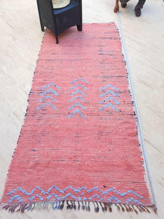 50% OFF CLOSING SALE Vintage Moroccan Rug 4.1x9.2 gorgeous Pink rug Boujaad rug Tribal berber rug boujad rug Cyan Pink berber rug