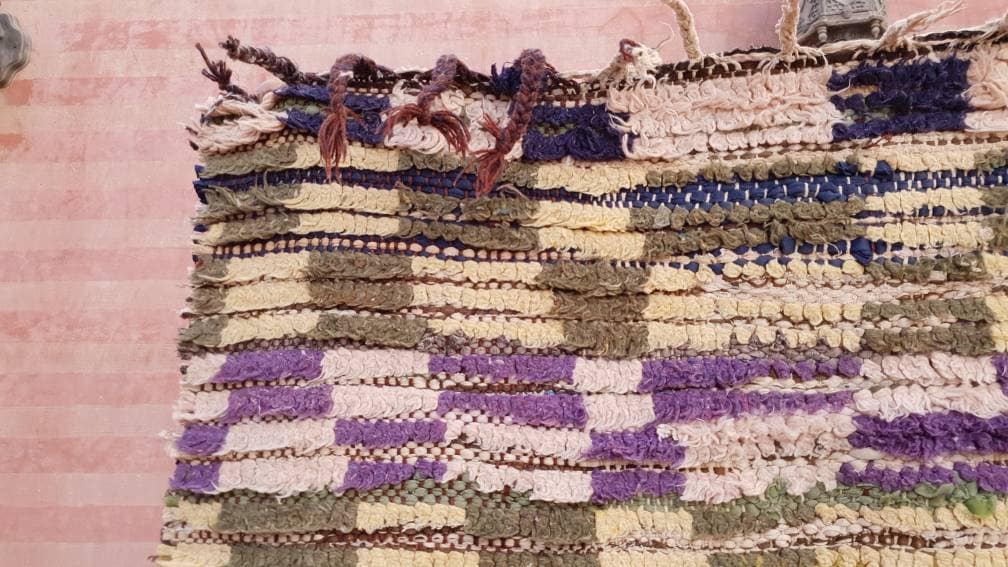 50% OFF CLOSING SALE Vintage Moroccan Rug 2.4x9.2  Stunning Boujaad rug Unique Boujad Runner Rug | Hallway rug | Purple moroccan runner  rug