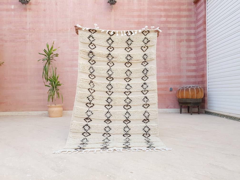 Moroccan Rug, fine unique Berber wool rug 3x5 , bedroom rug living room rug nursery rug beni ourain rug bedside rug handmade rug